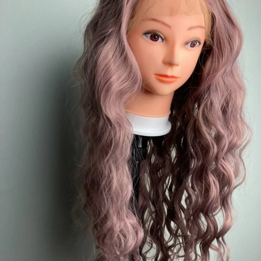 Pink Kinky Curly Lace Front Wig